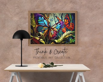 Colorful Butterfly Wall Art, Wall Decor, Garden Butterfly, Digital Print, Digital Wall Art, Printables