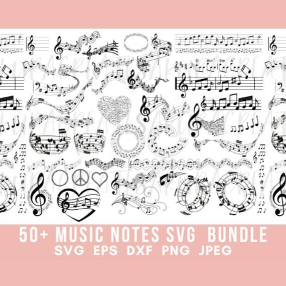 MUSIC NOTES SVG, Music Notes Bundle Svg, Music Notes Clipart Music Notes Cut Files For Cricut Music Notes Vector glowforge laser cutter