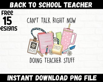 School Teacher PNG file Cute Teacher PNG Back to School png Retro Teacher Gift for Teacher Life Downloadable Design for Shirt Sublimation
