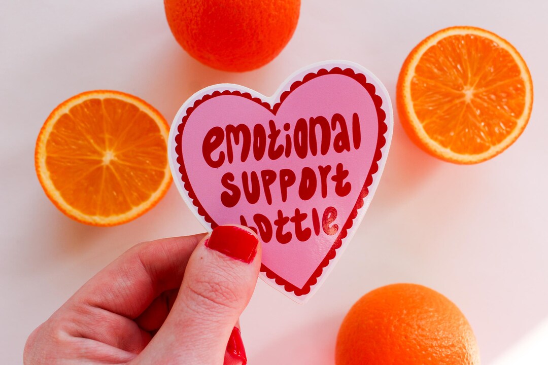 Emotional Support Water Bottle Sticker | Funny Vinyl Decal for Laptops ...
