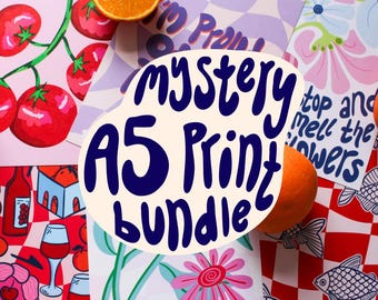 Mystery A5 Art Print Bundle | Surprise Illustration Pack