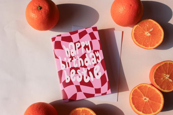 Happy Birthday Bestie Card – Hand-Illustrated Greeting Card