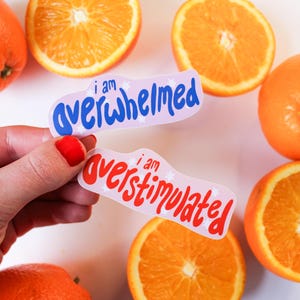 Overwhelmed / Overstimulated Aufkleber | Vinyl-Aufkleber | Hochwertige Aufkleber | Laptop Aufkleber | Journal Dekor | Niedlich | Geschenkidee | Witziger Sticker