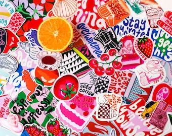 MYSTERY STICKER PACK | Surprise Vinyl Stickers | Cute Illustrated Stickers | Journal & Laptop Decor | Stationery Gift | Mystery Bundle |