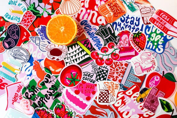 MYSTERY STICKER PACK | Surprise Vinyl Stickers | Cute Illustrated Stickers | Journal & Laptop Decor | Stationery Gift | Mystery Bundle |