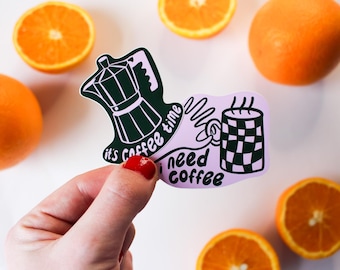 Cute Coffee Vinyl Sticker Set | Illustrated Laptop & Journal Decor