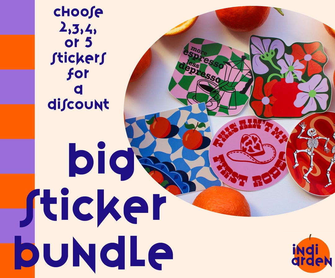10x10cm Sticker Bundle Mix and Match, Multi Buy Offer, Gift Idea, Vinyl ...