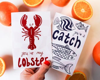 Illustrated Valentines Card | Handmade A6 Card with Envelope