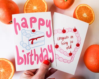 Handmade Happy Birthday Card | A6 Illustrated Card with Envelope