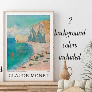 Claude Monet Print The Beach Art Print Vintage Exhibition Poster Printable Wall Art Instant Download Claude Monet Poster Print
