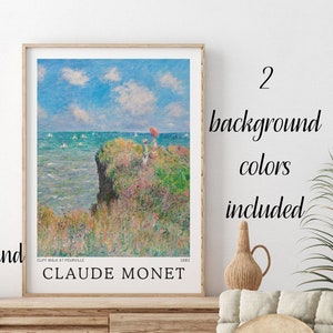 Claude Monet Print Cliff Walk at Pourville Art Print Vintage Exhibition Poster Printable Wall Art Instant Download Claude Monet Poster Print
