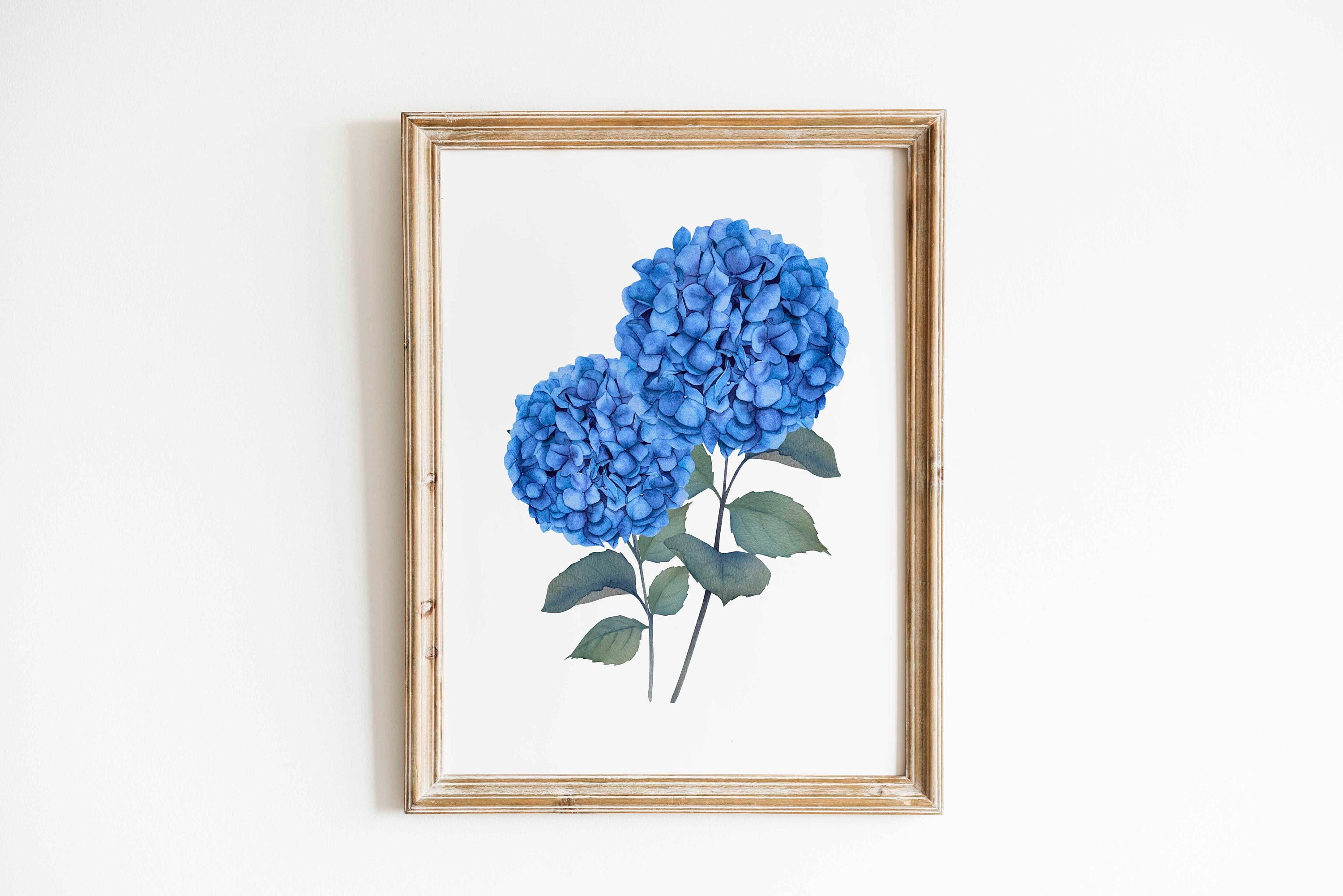 Blue Hydrangea Print Wall Art Watercolor Botanical Printable Wall Art ...