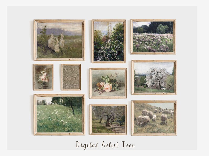 Spring Wall Art Vintage Paintings Set of 10 Gallery Wall Print Set ...