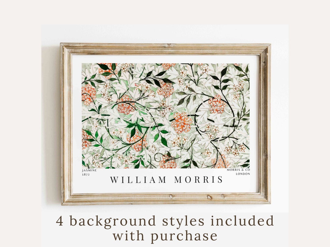 William Morris Horizontal Print Jasmine Textile Printable Wall Art