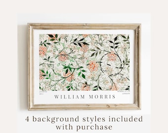 William Morris Horizontal Print Jasmine Textile Printable Wall Art Vintage Exhibition Poster Living Room Decor Art Nouveau Instant Download