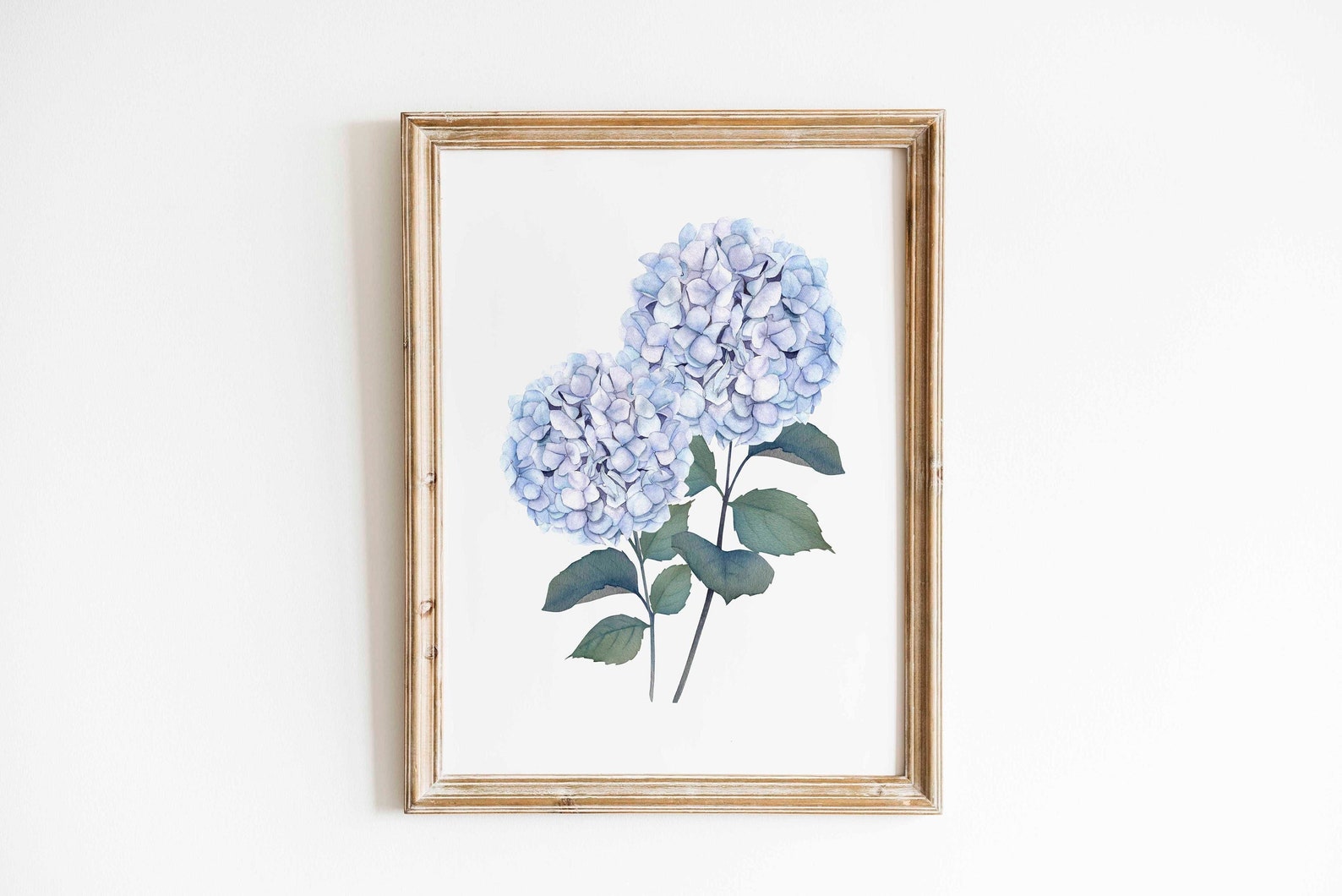 Blue Hydrangea Print Wall Art Watercolor Botanical Printable Wall Art ...