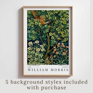 William Morris Animal Print Vintage Textil Muster Kunstwerk Ausstellung Poster Dunkelgrün Wand Kunst Landhaus Dekor druckbare Wandkunst