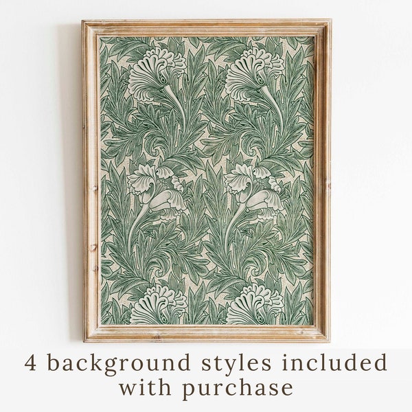 William Morris Tulip Green Print Vintage Exhibition Textile Poster Art Nouveau Printable Wall Art Bedroom Living Room Wall Art Home Decor