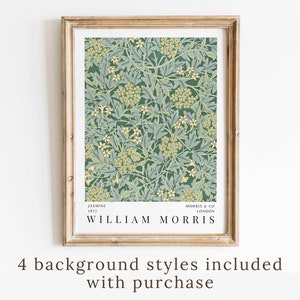 William Morris Jasmine Print Vintage Textile Art Green Wall Art Museum Poster Country Cottage Decor Modern Farmhouse Home Instant Download