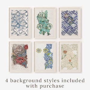 William Morris Set of 6 Exhibition Posters Wall Art Nouveau Printable Wall Art Living Room Wall Decor Gallery Wall Art Instant Download
