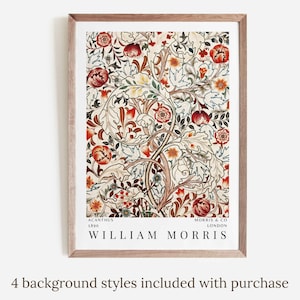 Póster de exposición de obras de arte de William Morris Acanthus, arte de pared imprimible de estilo Art Nouveau vintage, decoración de sala de estar, patrón floral, descarga instantánea