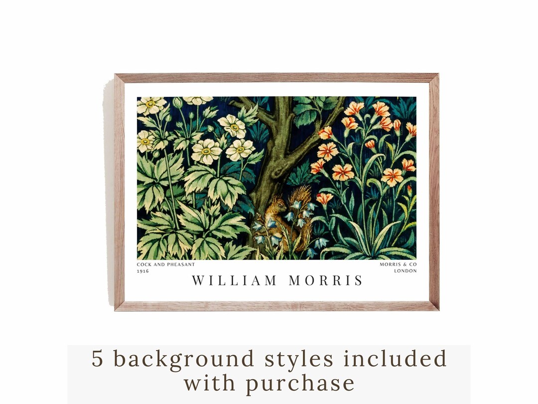 William Morris Animal Print Vintage Textile Pattern Art Poster Country ...