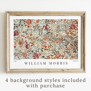 William Morris Poster Akanthus Textile druckbare Wand Kunst Vintage Ausstellung Poster Wohnzimmer Dekor Jugendstil Instant Download