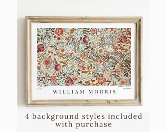 William Morris Horizontal Print Acanthus Textile Printable Wall Art Vintage Exhibition Poster Living Room Decor Art Nouveau Instant Download