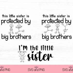 Little Sister Protected By Big Brothers  .PNG  Includes 4 image files!!