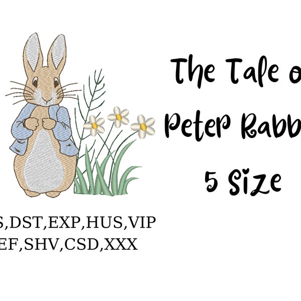 Peter Rabbit Flower 5 size  Embroidery Design , Embroidery Design Machine, Embroidery Pattern File, Instant Download, Baby Embroidery Design