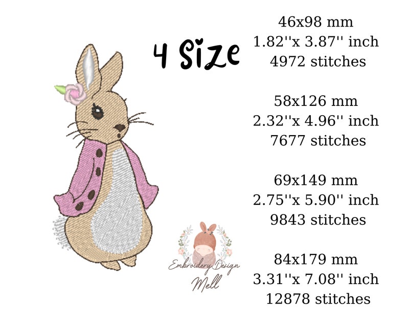 The Tale of Peter Rabbit Flopsy Bunnies Embroidery Machine Pattern File ...