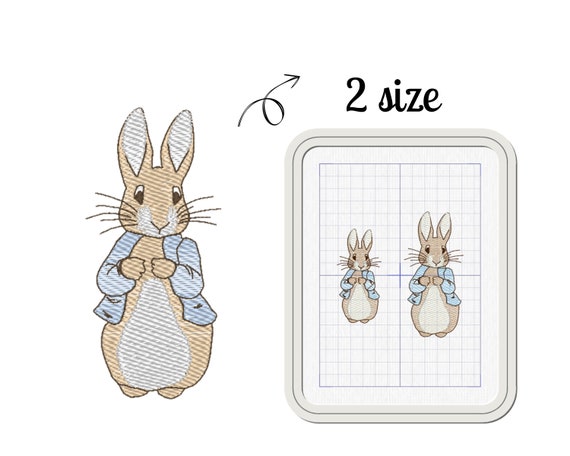 Peter Rabbit Embroidery Design, Beatrix Potter Machine Pattern (3/4 inch)