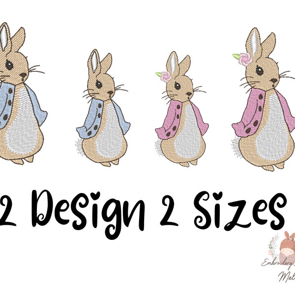 The Tale of Peter Rabbit and Flopsy Bunnies 4x4 hoop Embroidery Machine Pattern File,Cottontail rabbit,beatrix potter , design download file