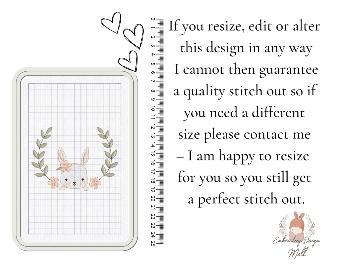 White Bunnies Frame Rabbit Collections New Embroidery - Etsy