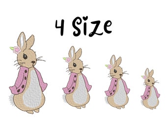 Het verhaal van Peter Rabbit Flopsy Bunnies Borduurmachine Patroonbestand, Katoenstaartkonijn, paashaas, Beatrix Potter, ontwerp downloadbestand
