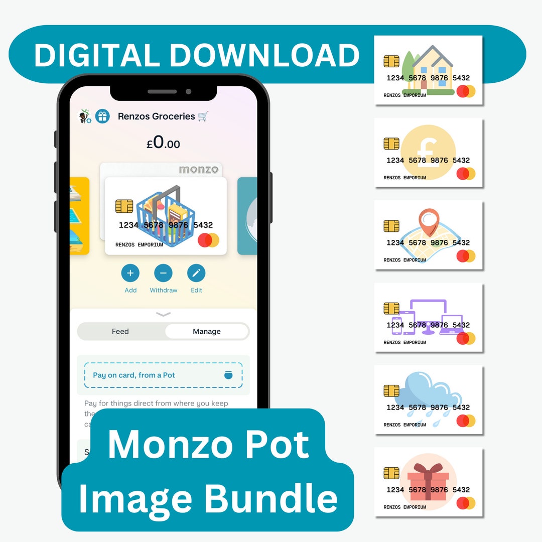 Monzo Bank Account Pots Digital Download 29 Highquality Images for
