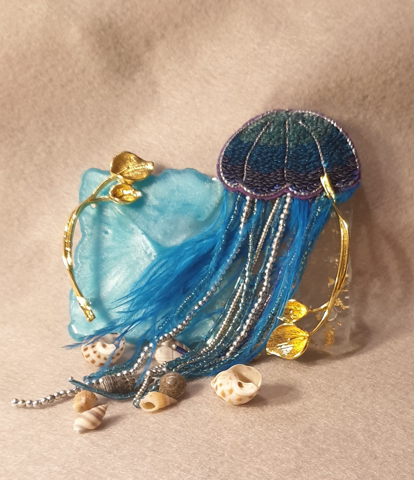 Beading Pattern and Tutorial Jellyfish Tassel and Jellyfish Lantern,  Jellyfish Pendant Beading Tutorial, Luminuos Jellyfish Beading Tutorial 