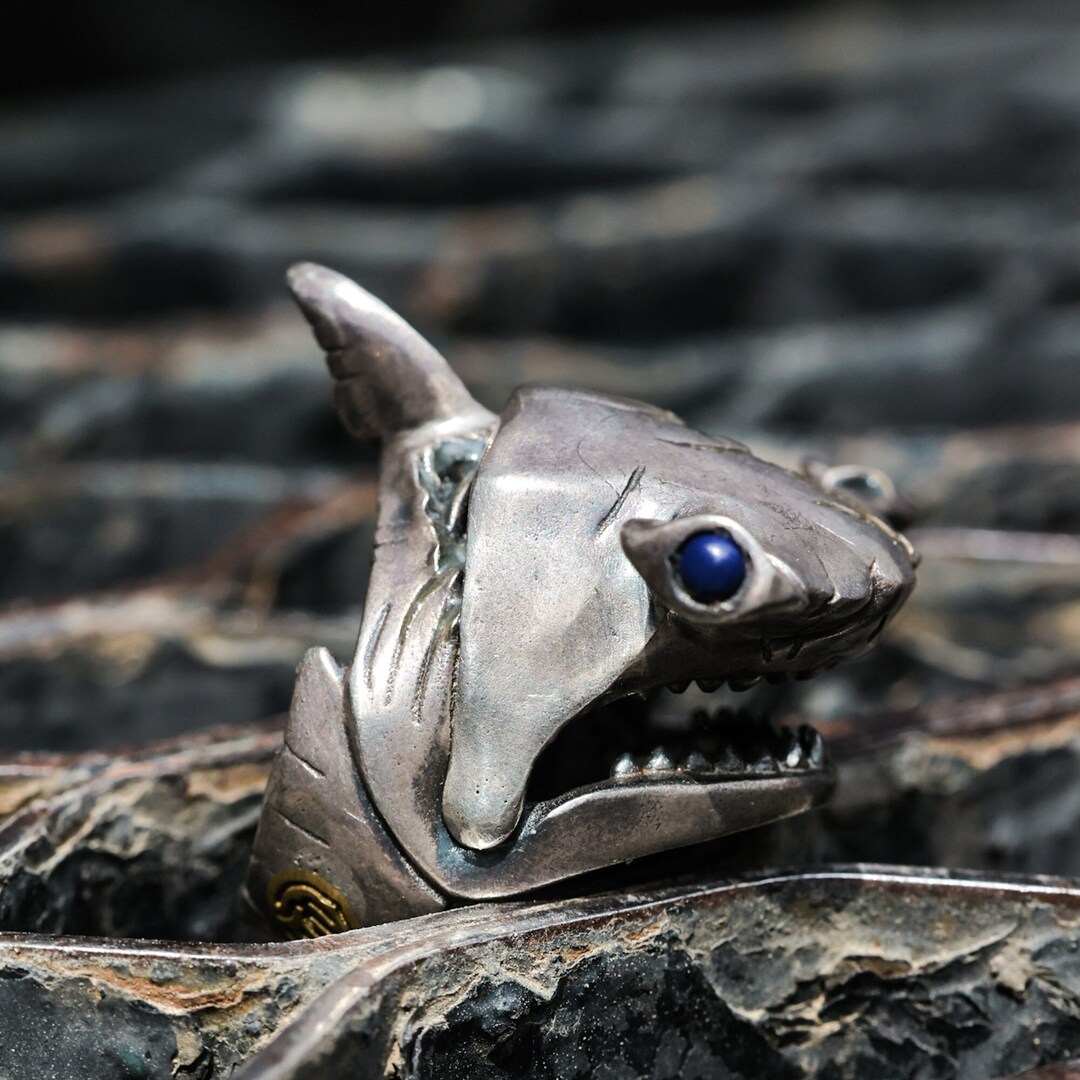 925 Silver Ring. Skeletal Hammerhead Shark Ring. Handmade Etsy