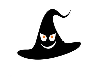 Witch Hat With Eyes Svg File, Halloween Svg, Halloween Decor, Halloween Clipart, Halloween Design, Witch Hat Design, Cricut Instant Download