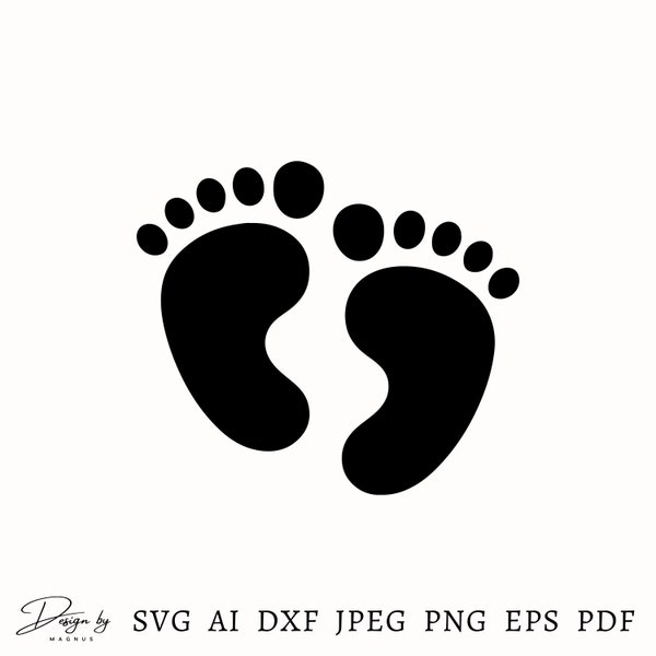 Baby Feet Svg, Baby Feet Silhouette, Baby Footprint, Baby Svg, Baby Feet Cut file, Baby Foot Svg File, Baby Feet Clipart, Instant Download