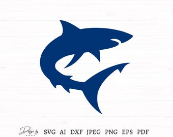 Shark Svg File, Shark Design, Cut File for Cricut, Shark Clipart, Shark Vector File, Shark Silhouette, Ocean Svg Files, Instant Download
