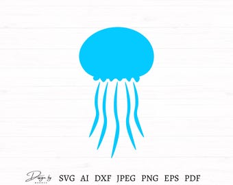 Jellyfish Svg File, Jellyfish Cutfile, Jellyfish Clipart, Jellyfish Svg File for Cricut, Svg AI, Dxf, Png, Jpg, Eps and Pdf Instant Download