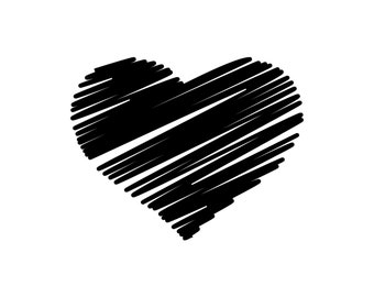 Scribble Heart Svg, Heart Svg File For Cricut, Heart Svg Design, Png, Jpeg, Eps, Pdf, Dxf, Heart Clipart, Heart Cut File, Instant Download