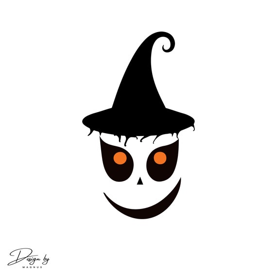 Witch Face Creepy Halloween Clipart