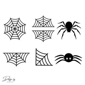 Spider Svg Bundle, 6 Designs, Halloween Svg Bundle, Spider Svg, Spider Web Svg, Halloween Svg Cut Files, Halloween Designs, Instant Download