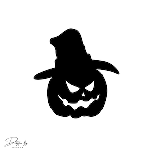 Scary Halloween Pumpkin With Witch Hat Svg, Pumpkin Svg, Halloween Svg, Halloween Decor, Halloween Cut File, Cricut Svg, Instant Download