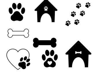 Dog SVG bundle, Dog design bundle, Dog Paw Svg, Dog Bone Svg, Dog Designs, Pet Svg Bundle, Pet Svg file Paw Print Png, Eps, Digital Download