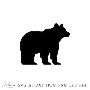 Ours fichier Svg, Silhouette d'ours, ours coupé fichier, Png ours, Clipart ours, maman ours Svg, Svg Animal, Svg en plein air, vecteur d'ours, téléchargement immédiat