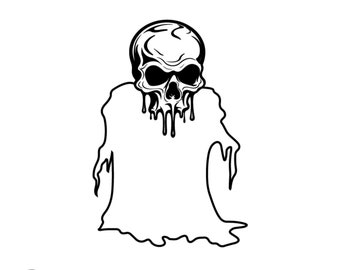 Melting Skeleton Ghost Svg, Skeleton Svg, Halloween Svg, Halloween Png, Spooky Svg, Halloween Design, Spooky Vector File, Instant download