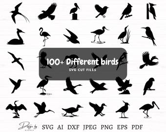 100+ Birds Svg Bundle, 114 Designs, Bird Silhouettes, Bird Svg Files for Cricut, Bird Clip art, Bird Graphics, Bird Png, Instant Download